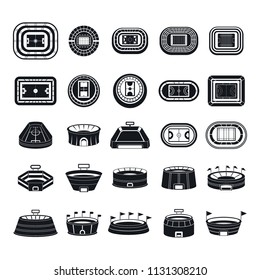 Arena stadium sport football venue icons set. Simple illustration of 25 arena stadium sport football venue vector icons for web