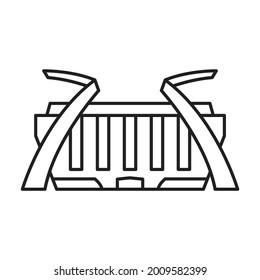 Arena vector outline icon. Vector illustration stadium on white background. Isolated outline illustration icon of arena .