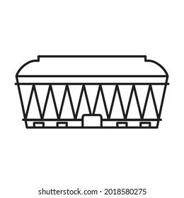 Icono de contorno vectorial de área. Estadio de ilustración vectorial sobre fondo blanco. Icono de ilustración de contorno aislado de arena.