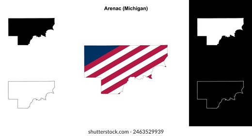Arenac County (Michigan) outline map set