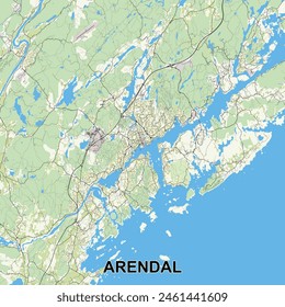 Arendal, Norway map poster art