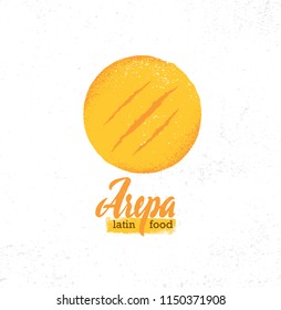 Arepa Home Made Gluten Free Crispy Venezuelan Cuisine Bread. Organic Food Concept On Rough Background
