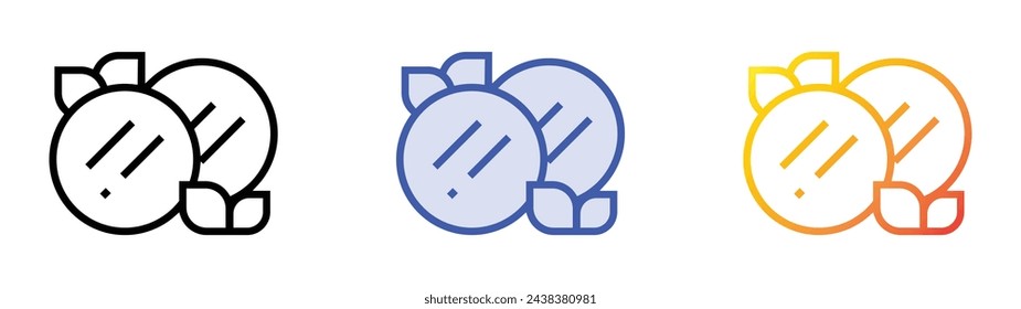 arepa icon. Linear, Blue Fill and Gradient Style Design Isolated On White Background