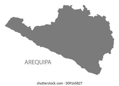 Mapa gris de Arequipa en Perú