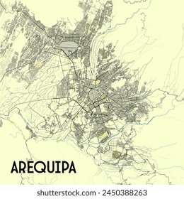 Arequipa Perú mapa poster art