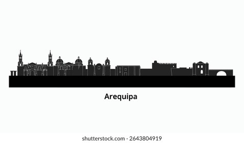 Arequipa Peru Skyline Silhouette Vector.