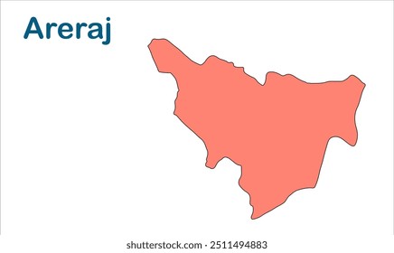 Mapa da subdivisão de Areraj, Distrito de East champaran, Estado de Bihar, República da Índia, Governo de Bihar, território indiano, Índia Oriental, política, aldeia, turismo