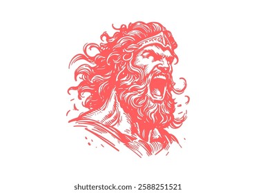 Ares hand drawn sketch vector