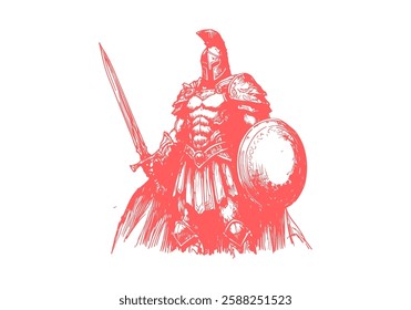 Ares hand drawn sketch vector