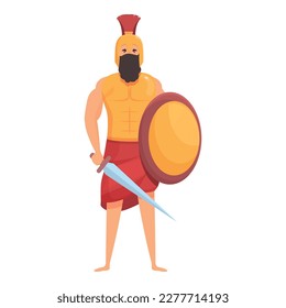 Ares icon cartoon vector. Greek god. Myth legend