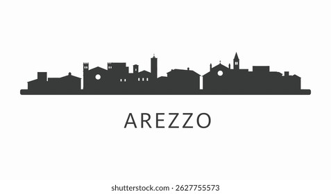 Arezzo skyline with Italy City silhouette.