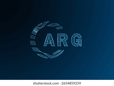 Diseño de Vector de logotipo de letra de polietileno baja ARG. Diseño de logotipo de poli inferior ARG. Diseño único del logotipo de baja poli de ARG.