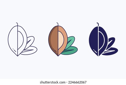 Argan cut and sliced icon