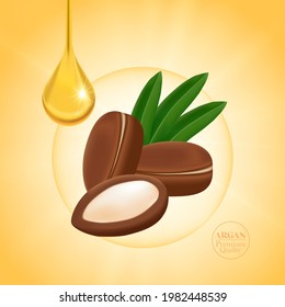 Argan extract for hair product vector illustration.