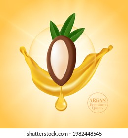 Argan extract for hair product vector illustration.