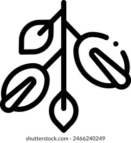 icono de argán. Diseño De Estilo Lineal Delgado Aislado Sobre Fondo Blanco