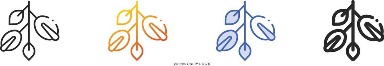 argan icon.Thin Linear, Gradient, Blue Stroke and bold Style Design Isolated On White Background