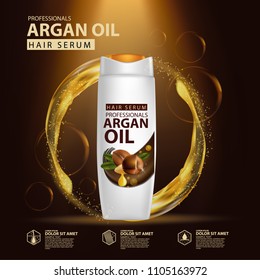 argan oil hair care protection contained in bottle background 3d illustration