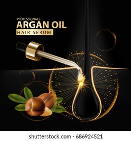 argan oil hair care protection illustration