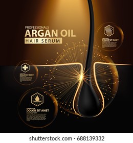 argan oil hair care protection illustration