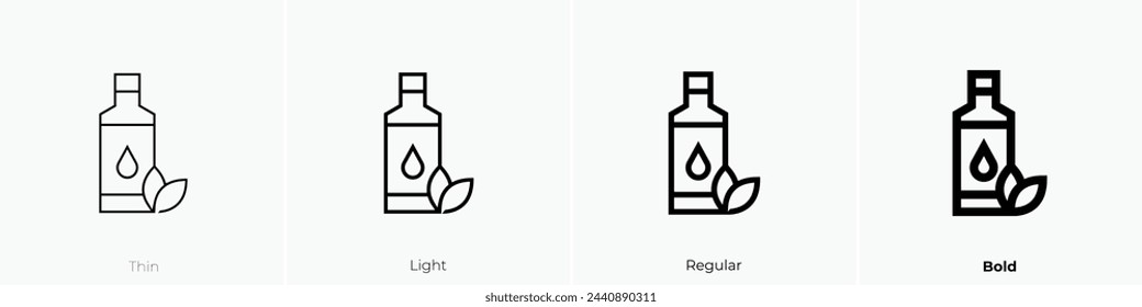 icono de aceite de argán. Diseño de estilo fino, ligero, regular y audaz aislado sobre fondo blanco