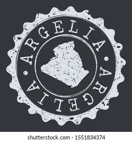 Argelia Map Seal. Silhouette Postal Passport Stamp. Round Vector Icon Postmark.