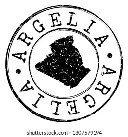 Argelia Stamp Postal. Map Silhouette Seal. Passport Round Design. Vector Icon. Design Retro Travel.
