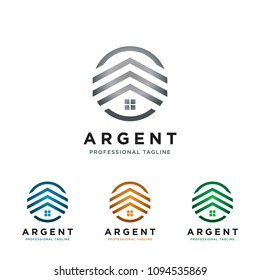 Argent real estate logo. 
Vector Template.
