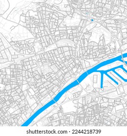 Argenteuil, Val-d Oise, France high resolution vector map with editable paths. Bright outlines for main roads. Use it for any printed and digital background. Blue shapes and lines for water.