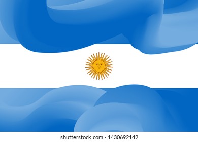 argentina 3d flag. July 9 -declaration of Independence. official holiday - Independence Day. symbol of patriotism. vector illustration