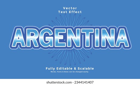 Argentina 3d text effect free vector