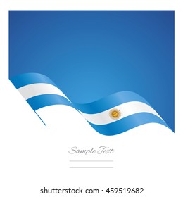 Argentina abstract wave flag ribbon vector background