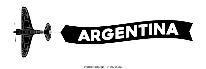 Argentina advertisement banner is attached to the plane