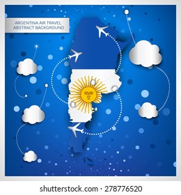 Argentina air travel abstract background. Vector illustration.