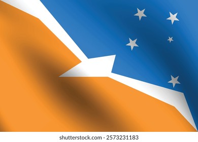 Argentina Antarctica flag official colors and proportion digital vector illustration. Pleated flag.