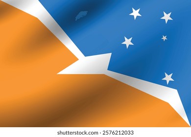 Argentina Antarctica flag official colors and proportion digital vector illustration. Pleated flag.