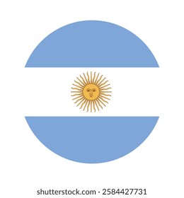 Argentina Argentinian 
Circular Waving Circle Flag Icon Symbol Nation Country World