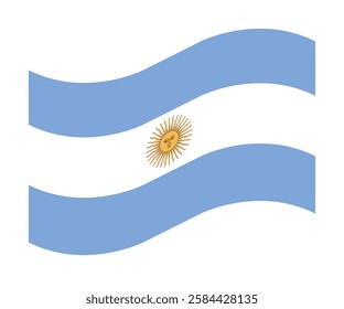 Argentina Argentinian 
Circular Waving Circle Flag Icon Symbol Nation Country World