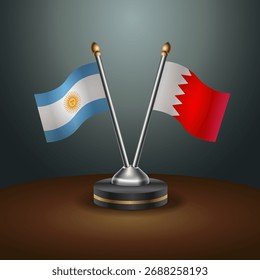 Argentina y Bahréin marcan la relación con el fondo de gradiente. Ilustración vectorial