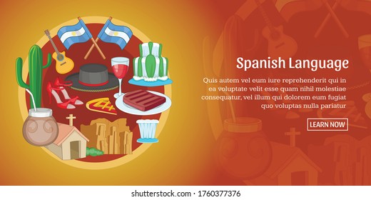 Argentina banner horizontal concept. Cartoon illustration of Vietnam banner horizontal vector for web