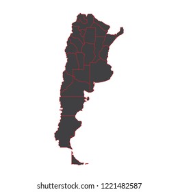 Argentina black map on white background vector