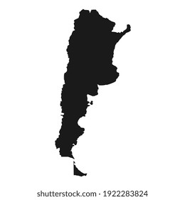 Argentina black map on white background