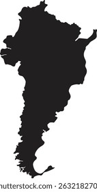 Argentina black map silhouette vector style with white background