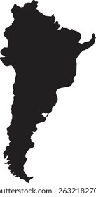 Argentina black map silhouette vector style with white background