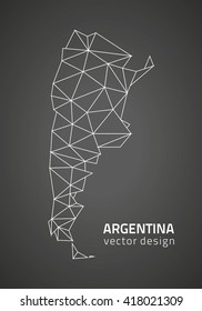 Argentina black vector outline map