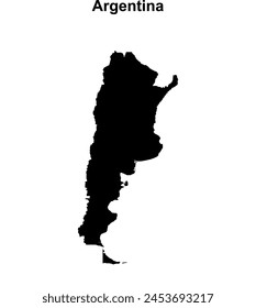 Argentina blank outline vector map