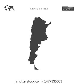 Argentina Blank Vector Map Isolated on White Background. High-Detailed Black Silhouette Map of Argentina.