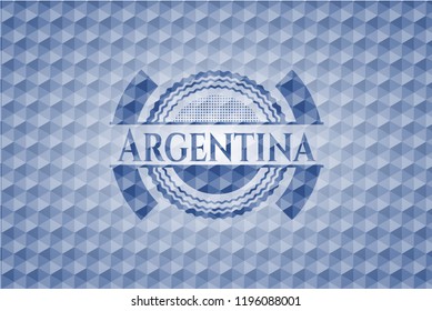 Argentina blue badge with geometric pattern.