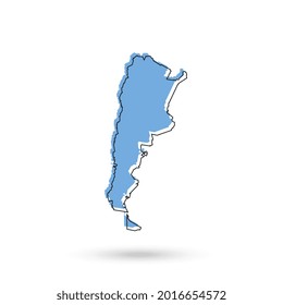 Argentina blue map on white background