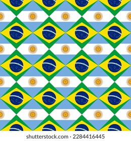 bandera de patrón argentina y brasil. fondo abstracto. ilustración vectorial